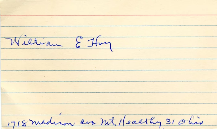 William E. Hoy autograph