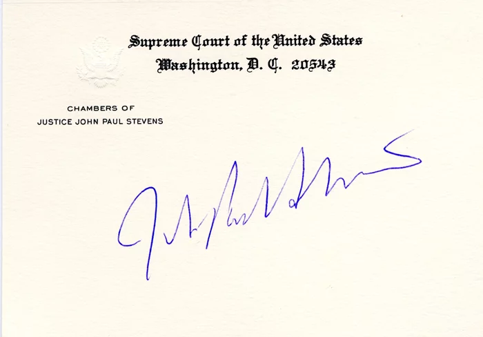 John Paul Stevens autograph