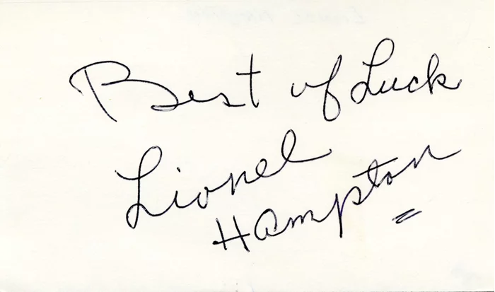 Lionel Hampton autograph