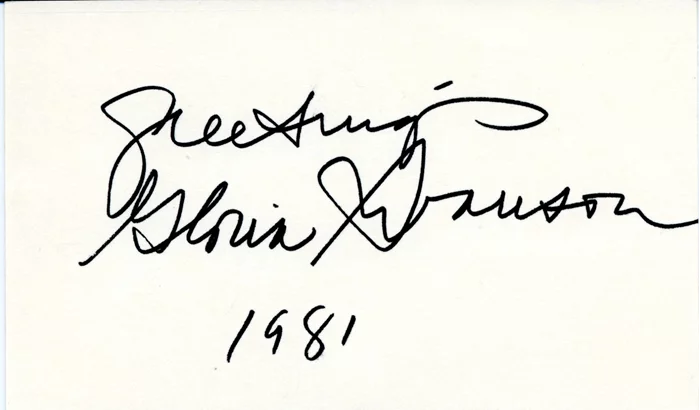 Gloria Swanson autograph