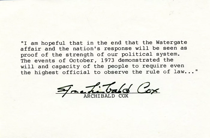 Archibald Cox autograph