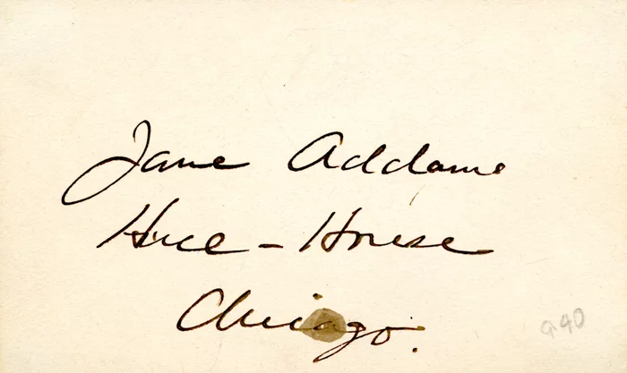 Jane Addams autograph