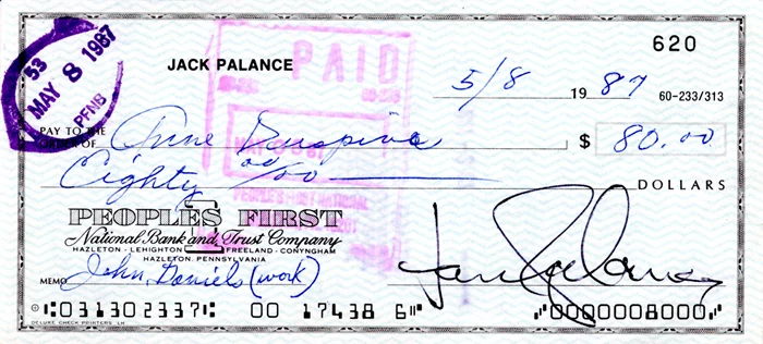 Jack Palance autograph