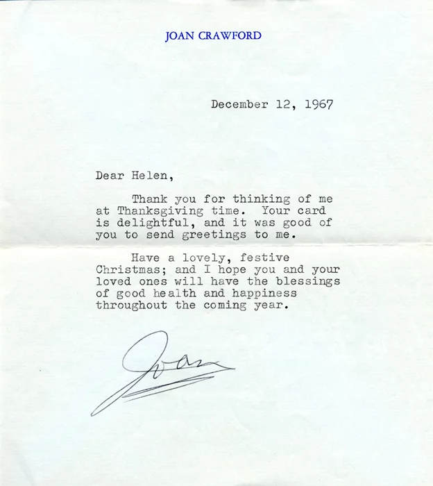 Joan Crawford autograph
