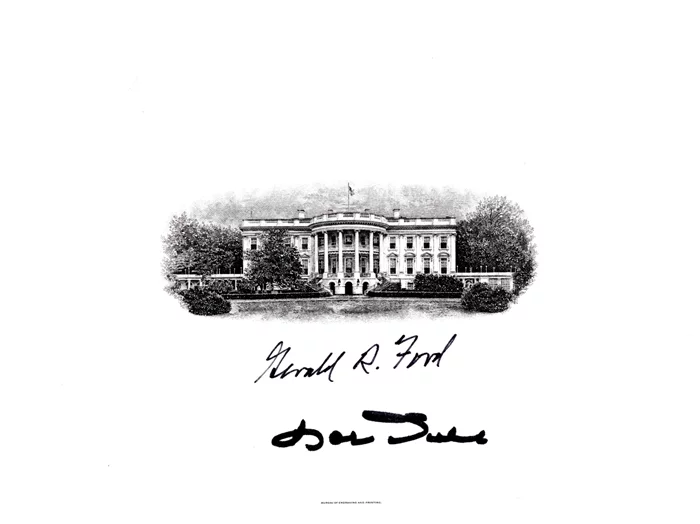 Gerald Ford & Bob Dole autograph