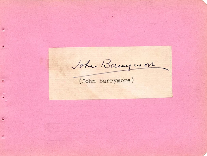 John Barrymore autograph