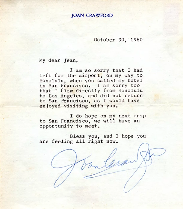 Joan Crawford autograph