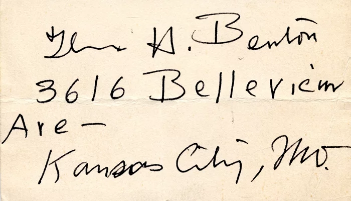 Thomas H. Benton autograph