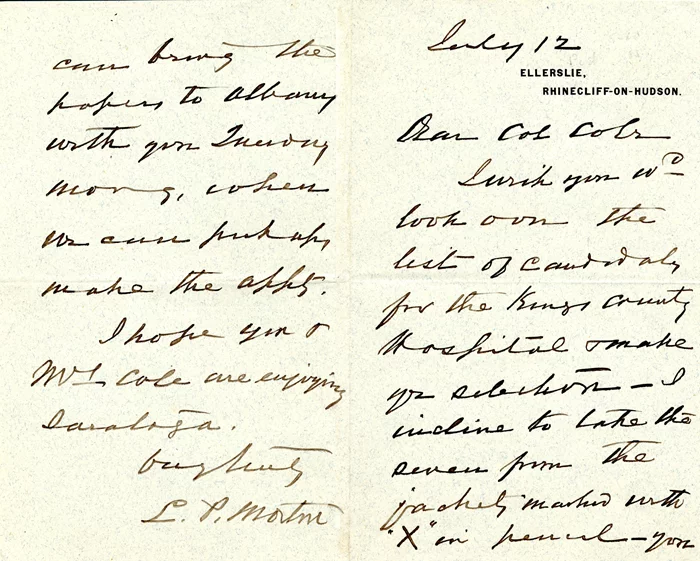 Levi P. Morton autograph