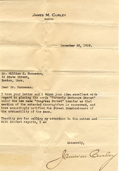 James Michael Curley autograph