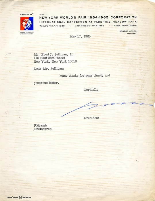 Robert Moses autograph