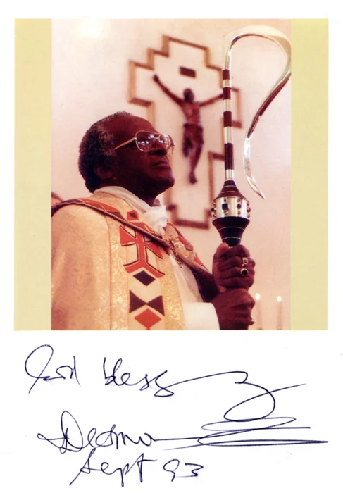Desmond Tutu autograph
