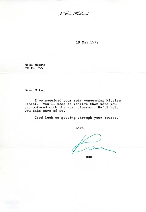 L. Ron Hubbard autograph