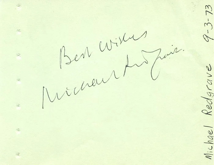 Michael Redgrave autograph