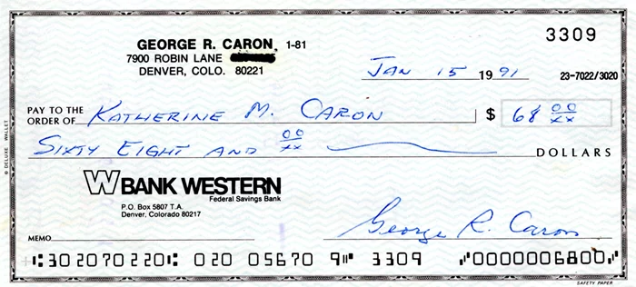 George 'Bob' Caron autograph