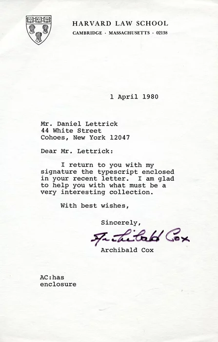 Archibald Cox autograph