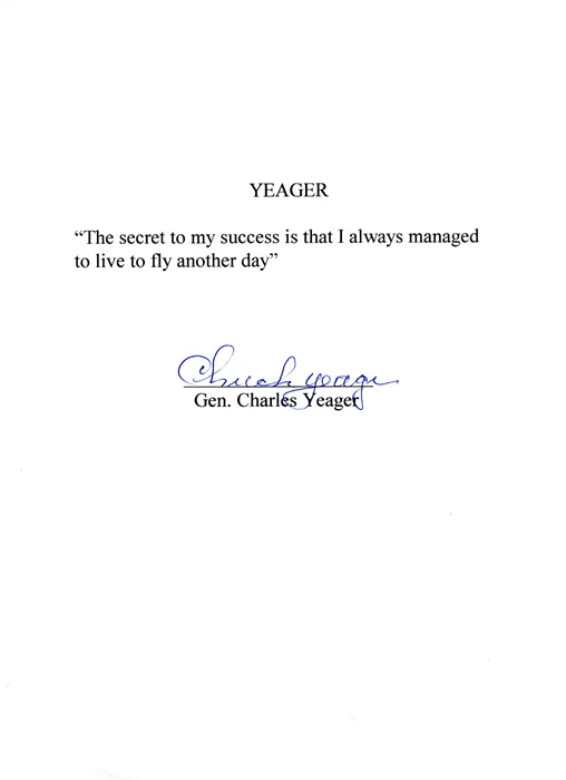 Chuck Yeager autograph