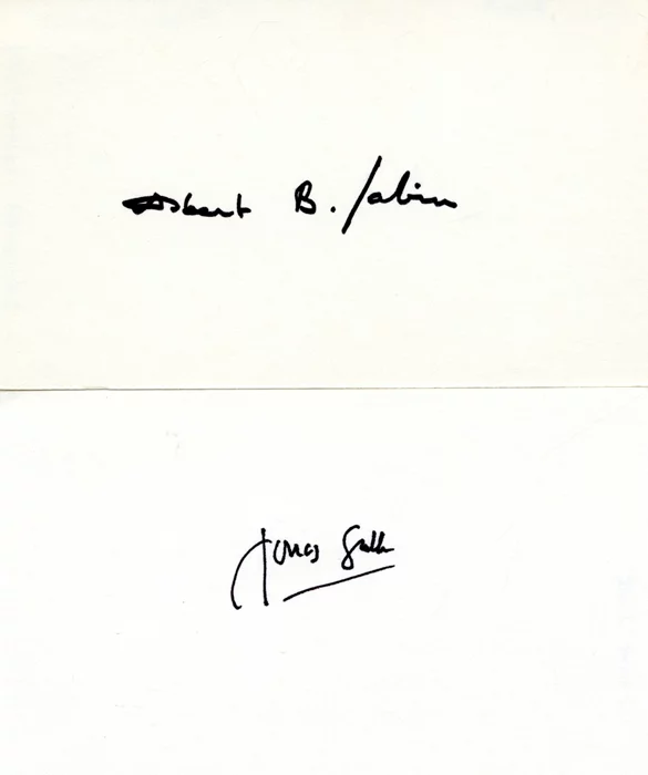 Albert Sabin & Jonas Salk autograph
