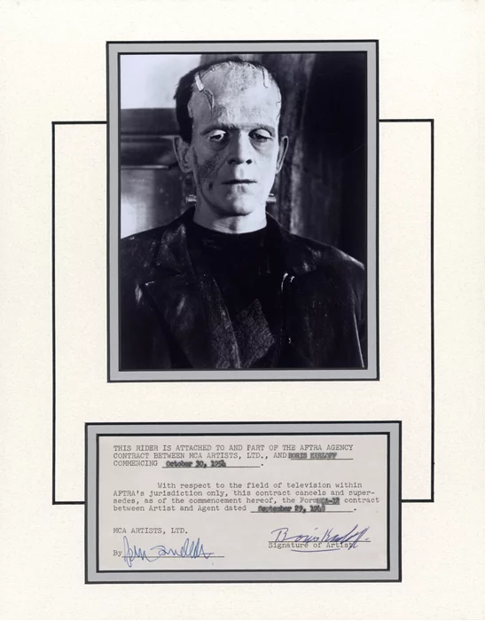 Boris Karloff autograph