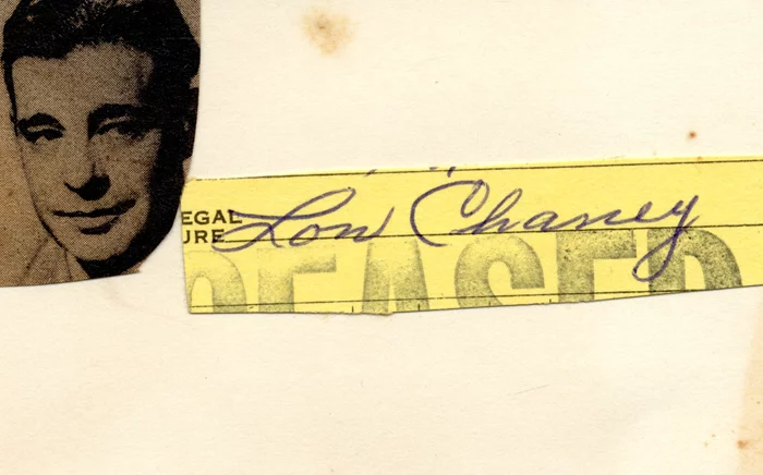 Lon Chaney Jr. autograph
