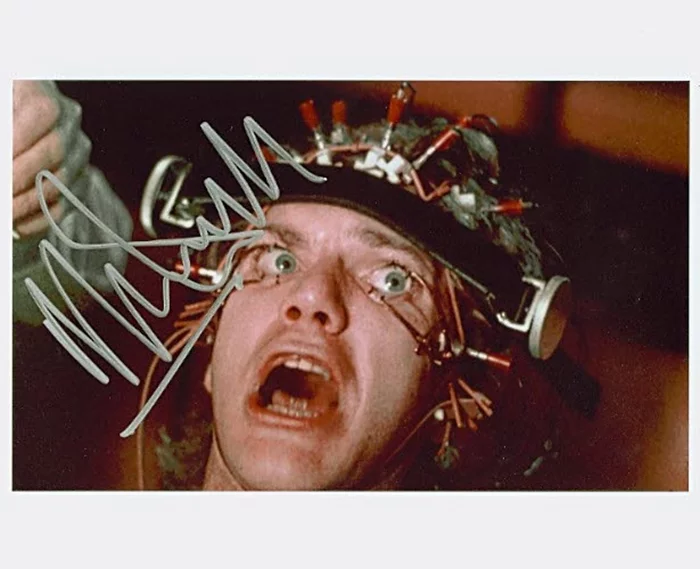 Malcolm McDowell autograph