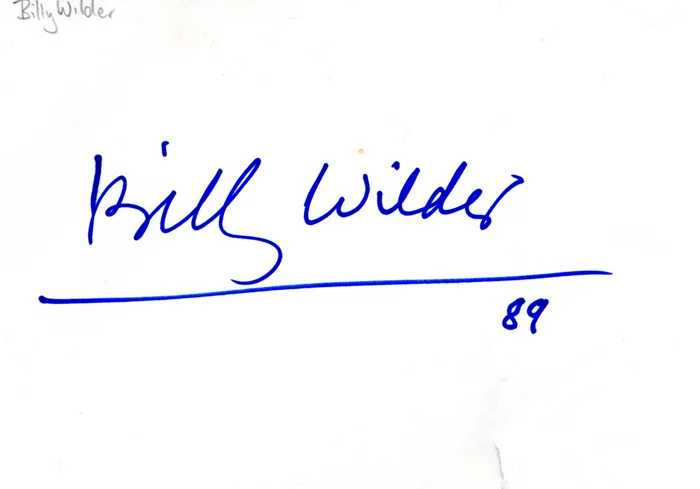 Billy Wilder autograph