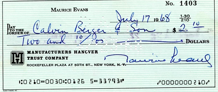 Maurice Evans autograph