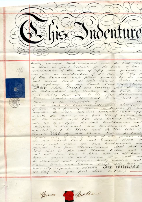1862 English Indenture autograph