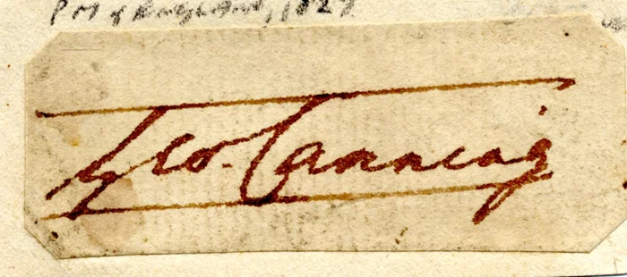 George Canning autograph