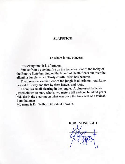 Kurt Vonnegut autograph