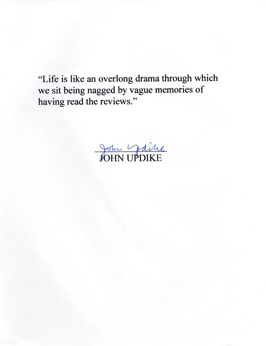 John Updike autograph