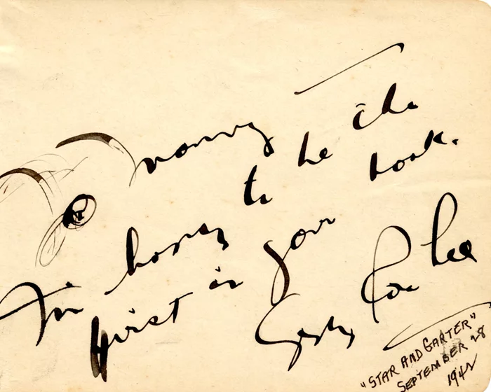 Gypsy Rose Lee autograph