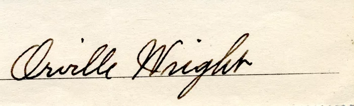 Orville Wright autograph
