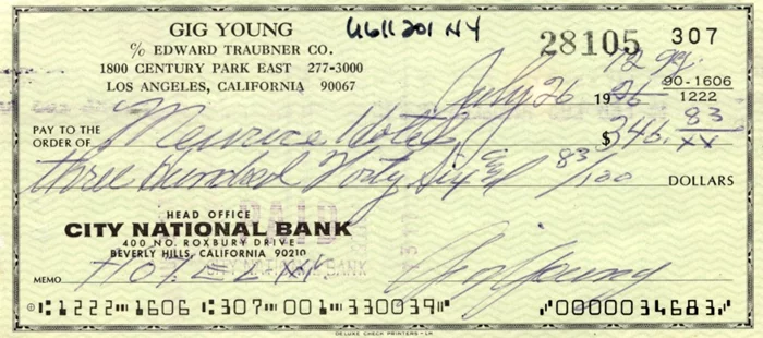 Gig Young autograph