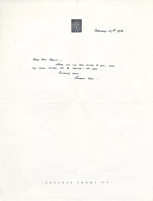 Rockwell Kent autograph