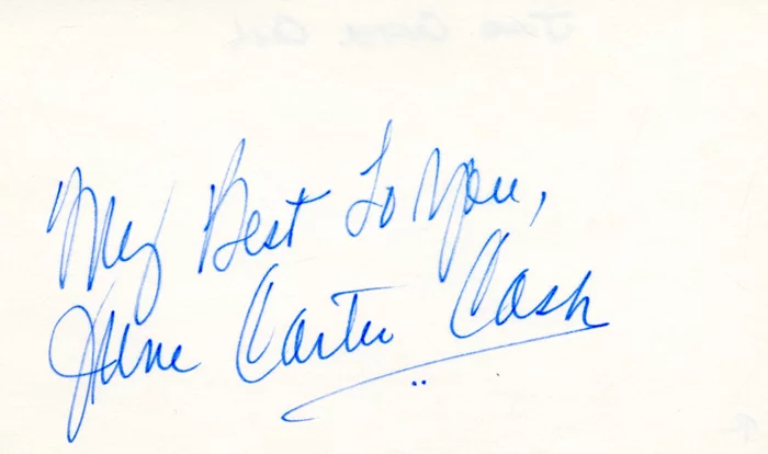 June Carter Cash autograph