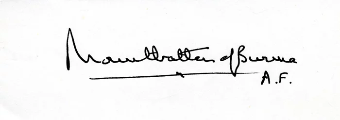 Mountbatten of Burma autograph