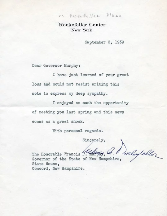 Nelson Rockefeller autograph