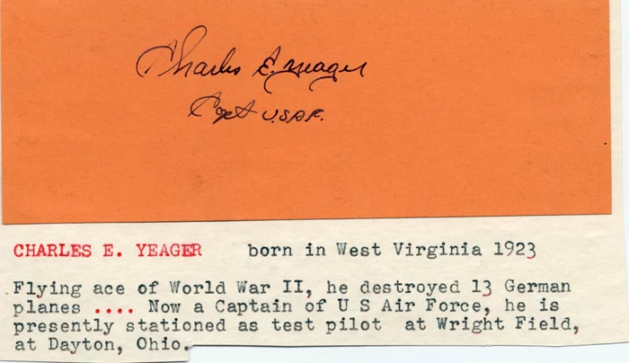 Chuck Yeager autograph