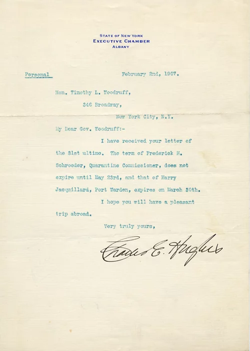 Charles Evans Hughes autograph