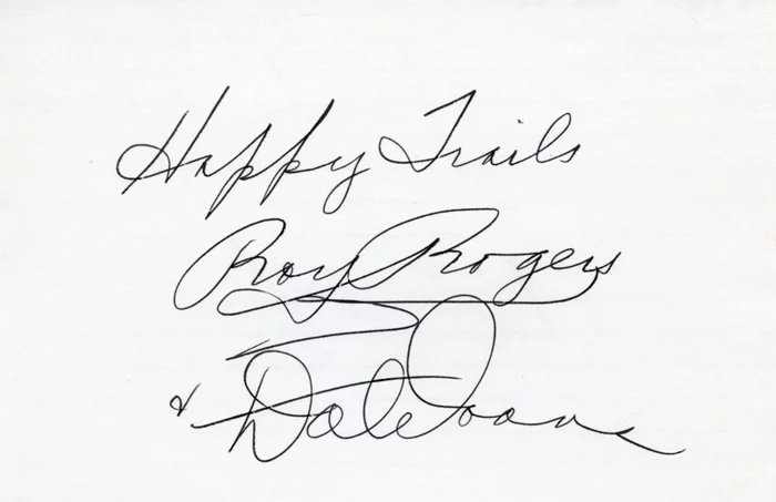 Roy Rogers and Dale Evans autograph