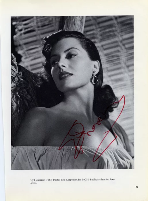 Cyd Charisse autograph