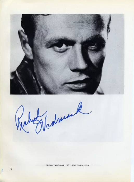 Richard Widmark autograph