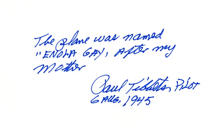 Paul W. Tibbets autograph