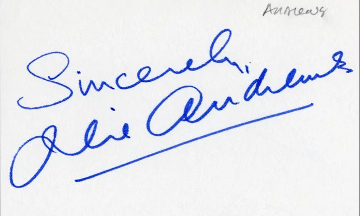 Julie Andrews autograph