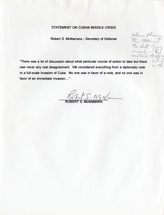 Robert S. McNamara autograph