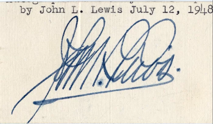 John L. Lewis autograph