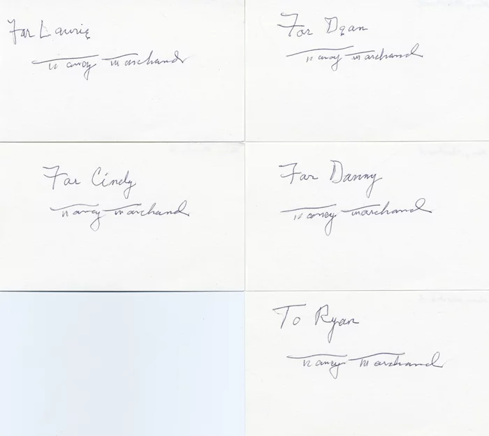 Nancy Marchand autograph