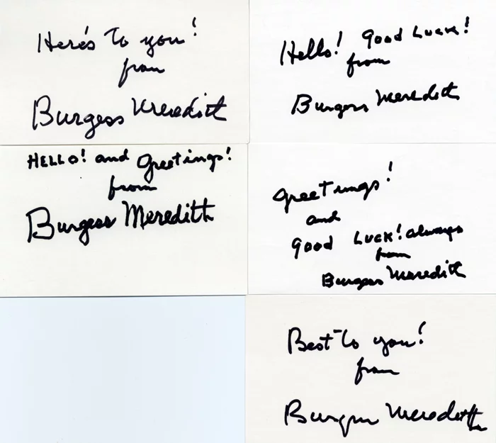 Burgess Meredith autograph