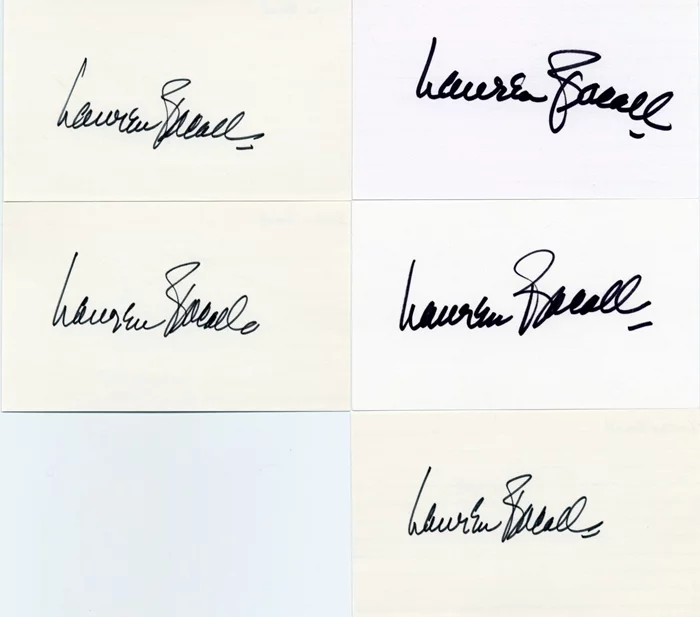 Lauren Bacall autograph